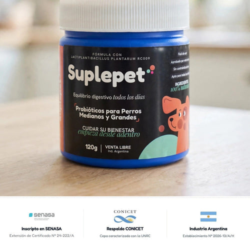 Pote de Suplepet para perros medianos y grandes, 120 g